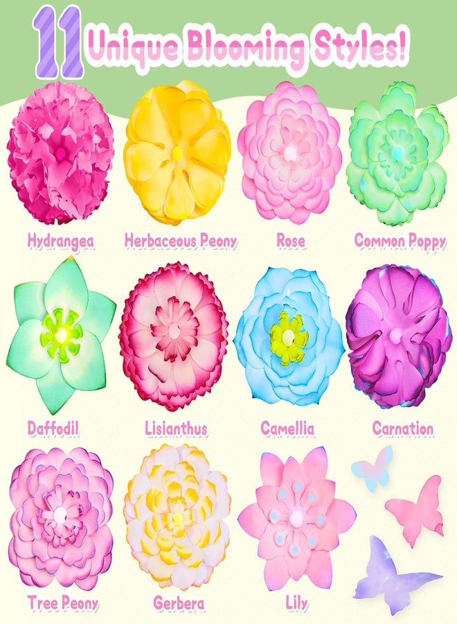 Crelloci DIY Paper Flower Craft Kit for Kids - Color Mixing STEM Art Toy with Flower Molds, Dropper Painting & Bouquet Display - Educational Gift for Girls Ages 6-12 - Image 5
